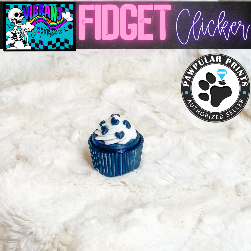 Cupcake Fidget Clicker - Black and White