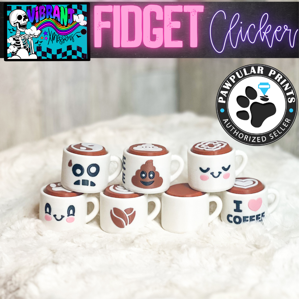 Coffee Themed Collection Fidget Clickers