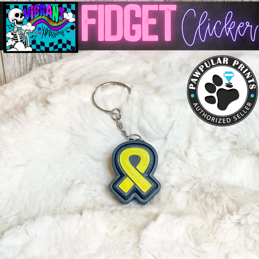 Cause Ribbon Fidget Clicker Keychain