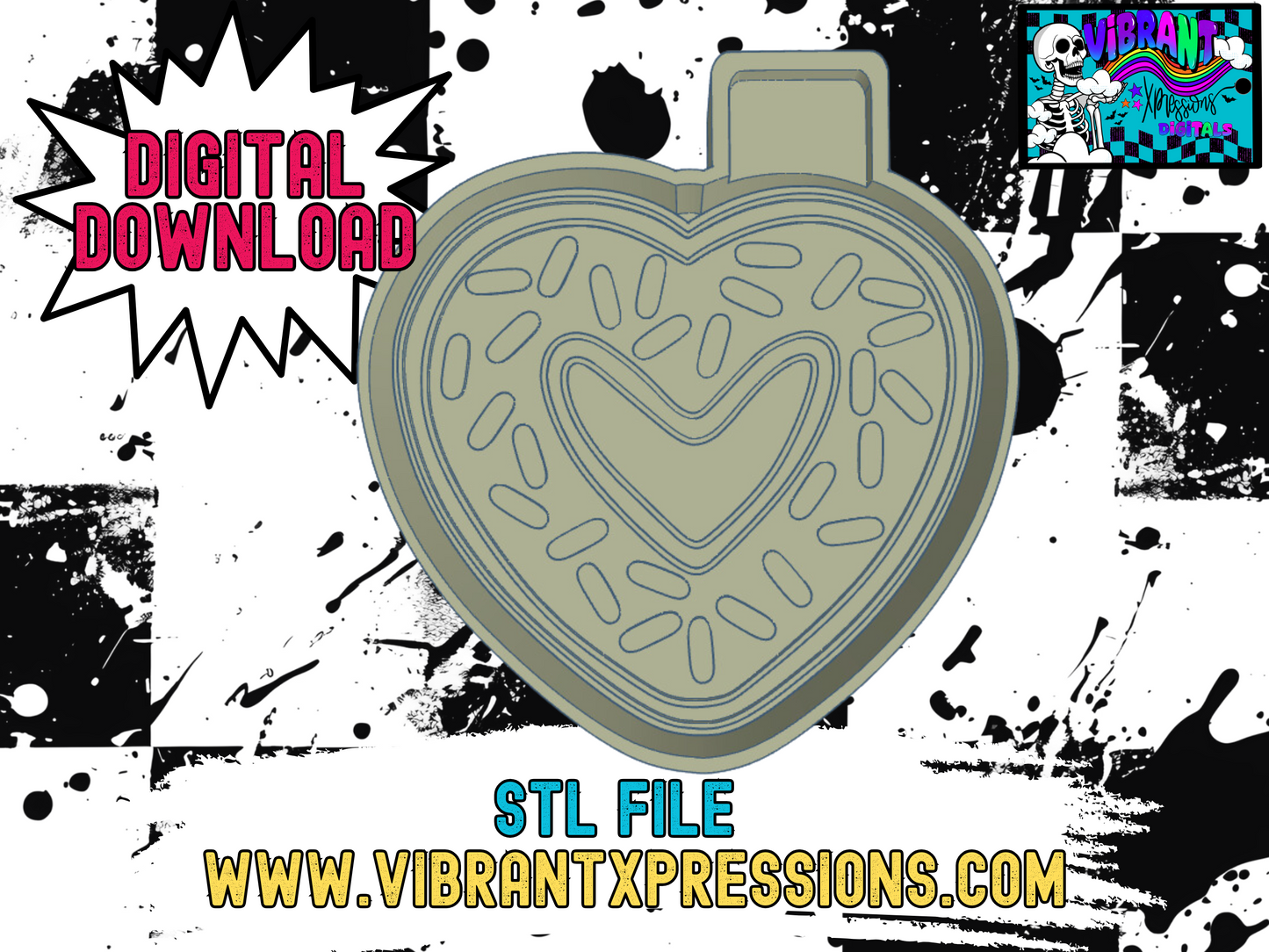 Donut Heart Mold Maker STL File