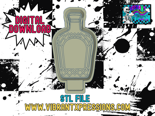 Liquor Bottle Mold Maker STL File & SVG/PNG