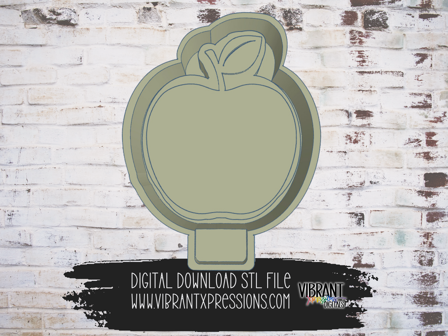 Apple Mold with SVG/PNG for Cardstock Maker STL File