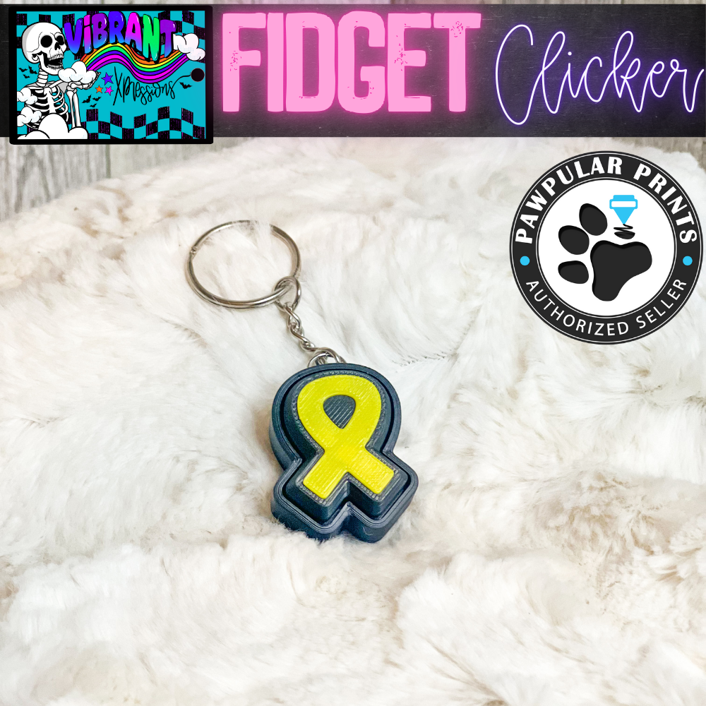 Cause Ribbon Fidget Clicker Keychain