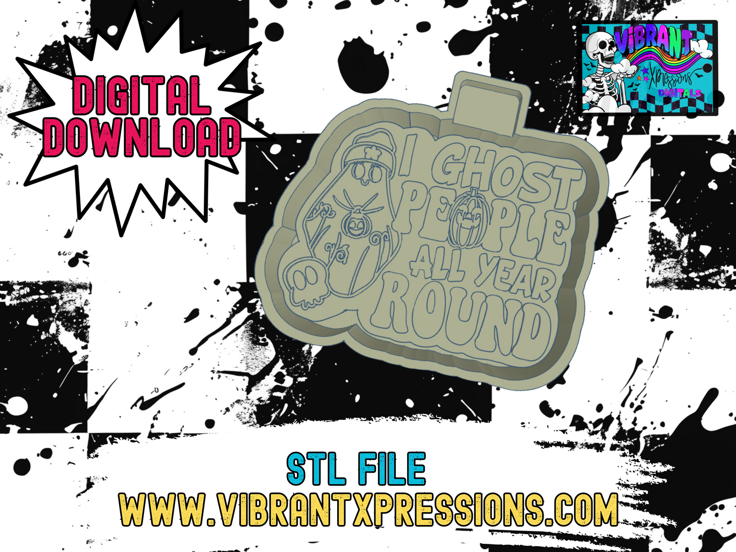 I Ghost People SVG/PNG Mold Maker STL File