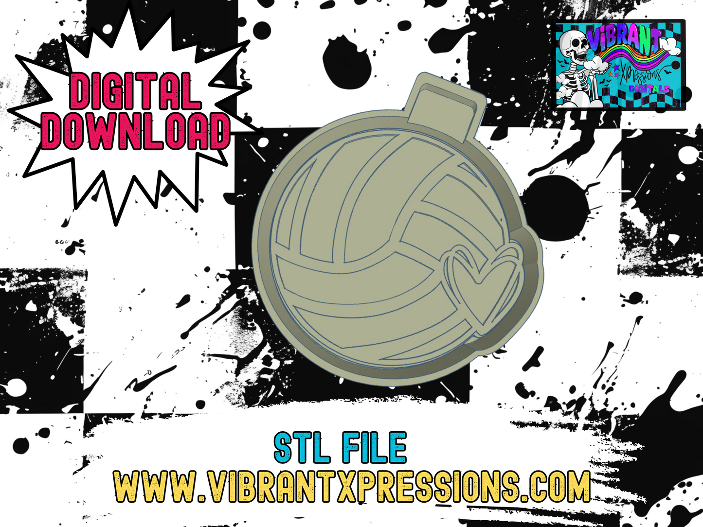 Volleyball Heart Mold Maker STL File